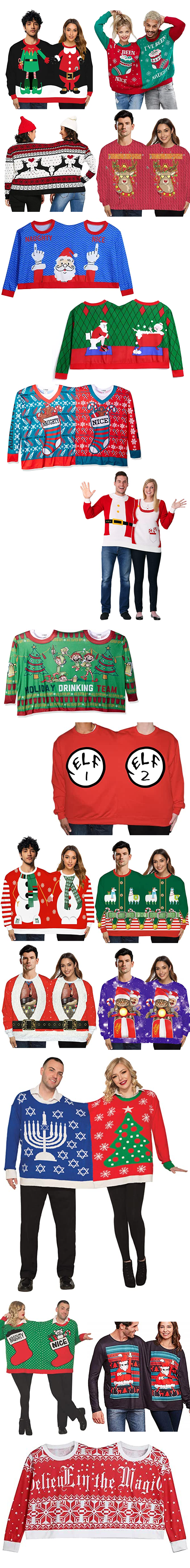 TWO PERSON UGLY CHRISTMAS SWEATERS