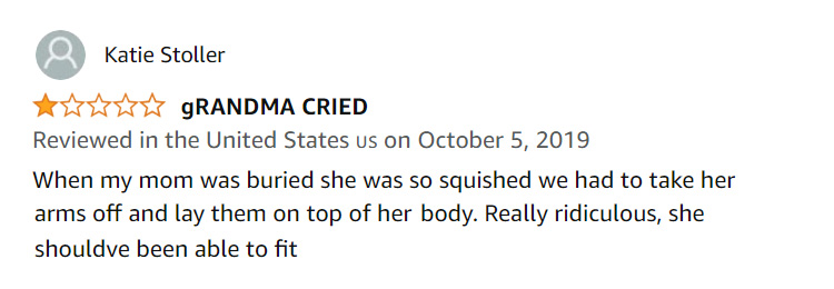Funny Amazon Reviews on Caskets