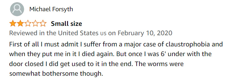Bad Amazon Reviews on Caskets